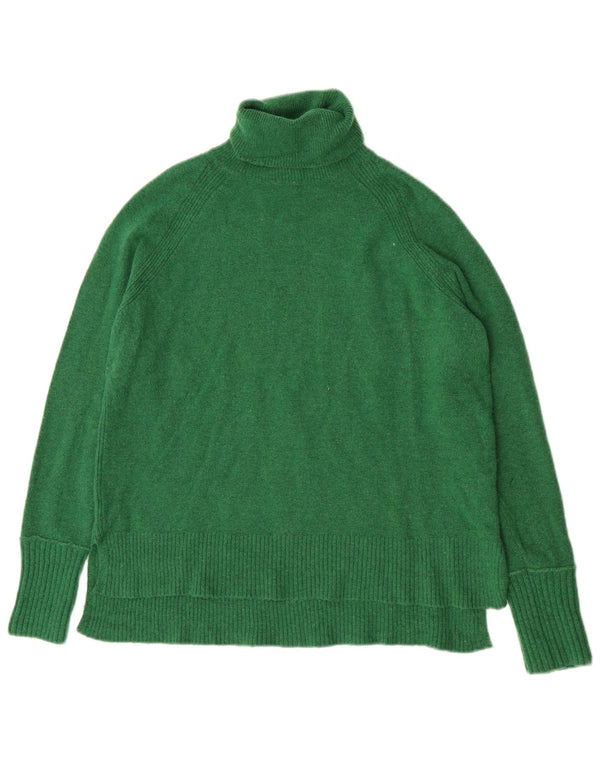 J. Crew Dame Oversized Roll Neck Jumper Sweater UK 10 Small Green Nylon