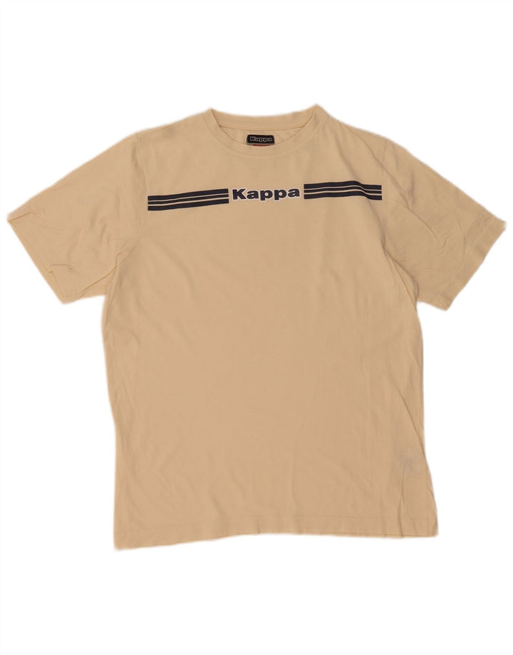 Kappa Herre grafisk T-shirt Top Medium Beige Bomuld