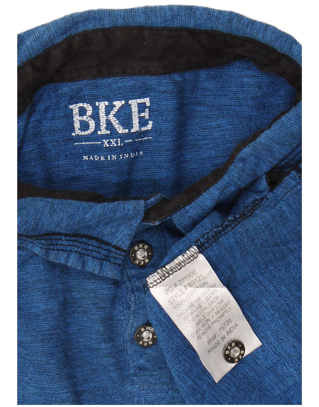 BKE Polo Shirt til mænd 2XL Blå Flecked Bomuld
