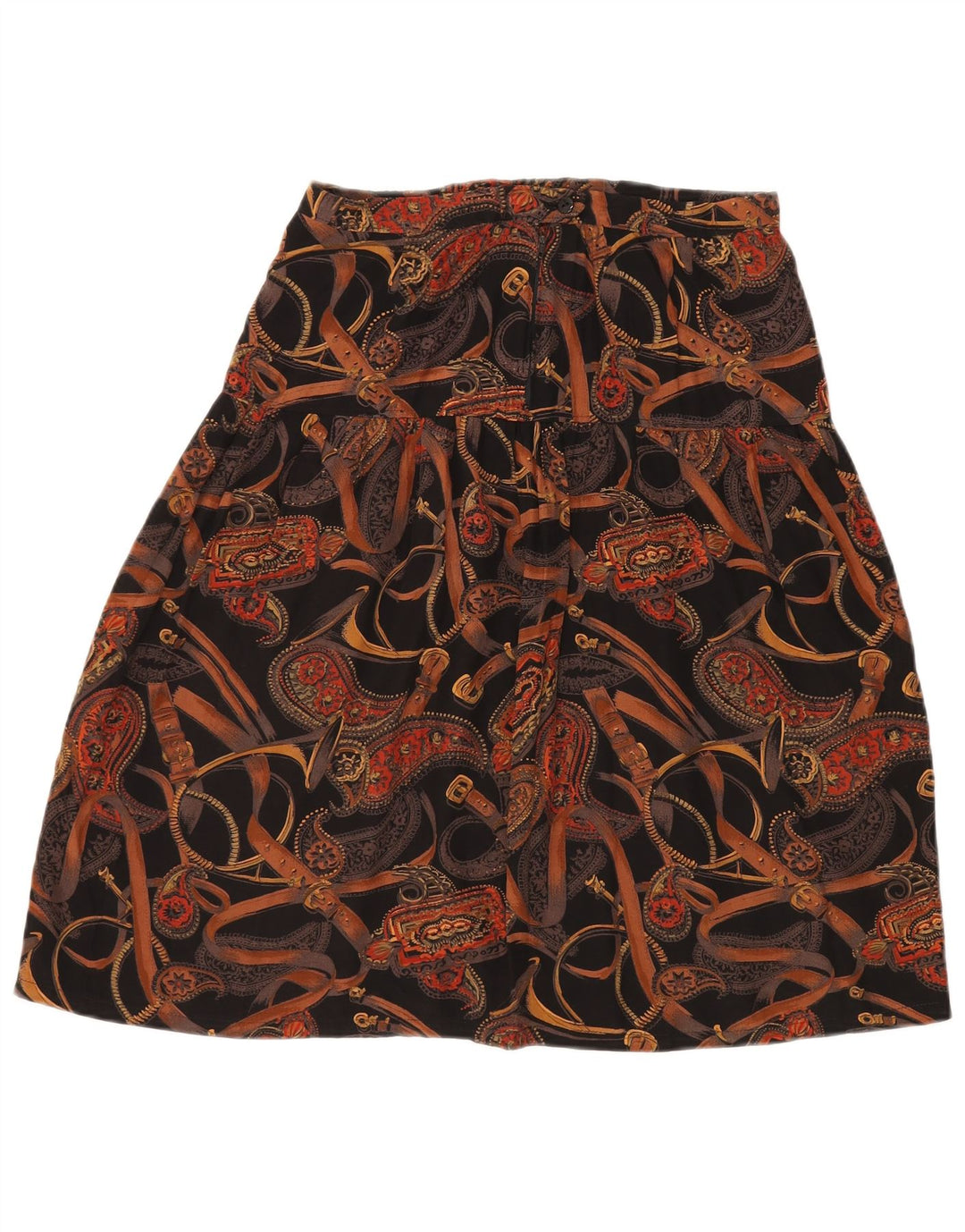 VINTAGE A-line nederdel til kvinder W30 Medium Black Paisley