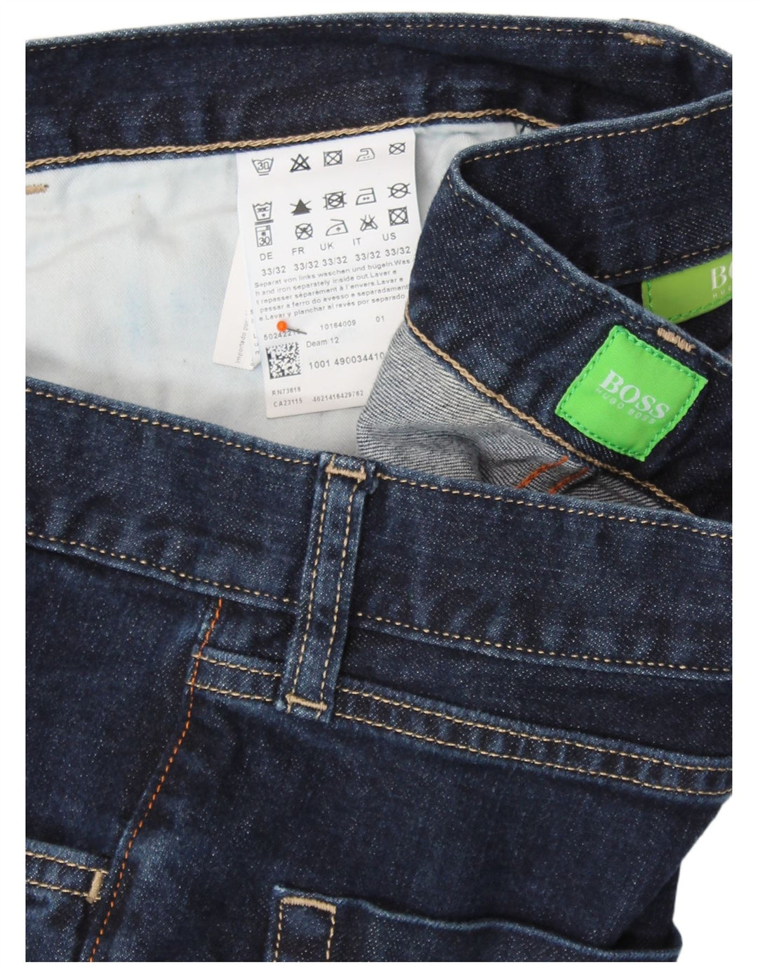 HUGO BOSS Herre Cropped Jeans W33 L25 Marineblå Bomuld