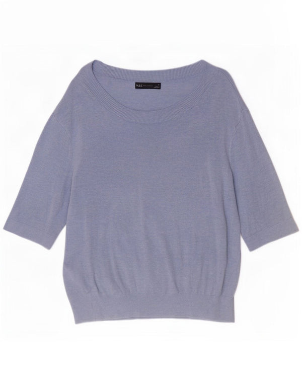 Marks & Spencer Dame 3/4-ærmet bådhalstrøje UK 10 Small Blue