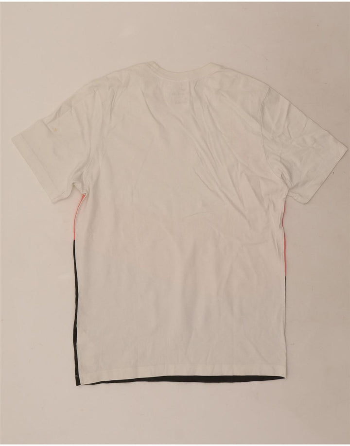 Nike Herre grafisk T-shirt Top Medium White Colourblock Bomuld