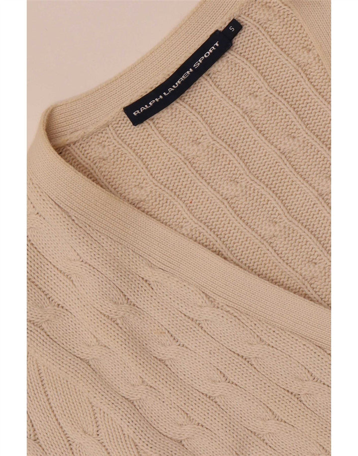 Ralph Lauren Dame Cardigan Sweater UK 10 Small Beige