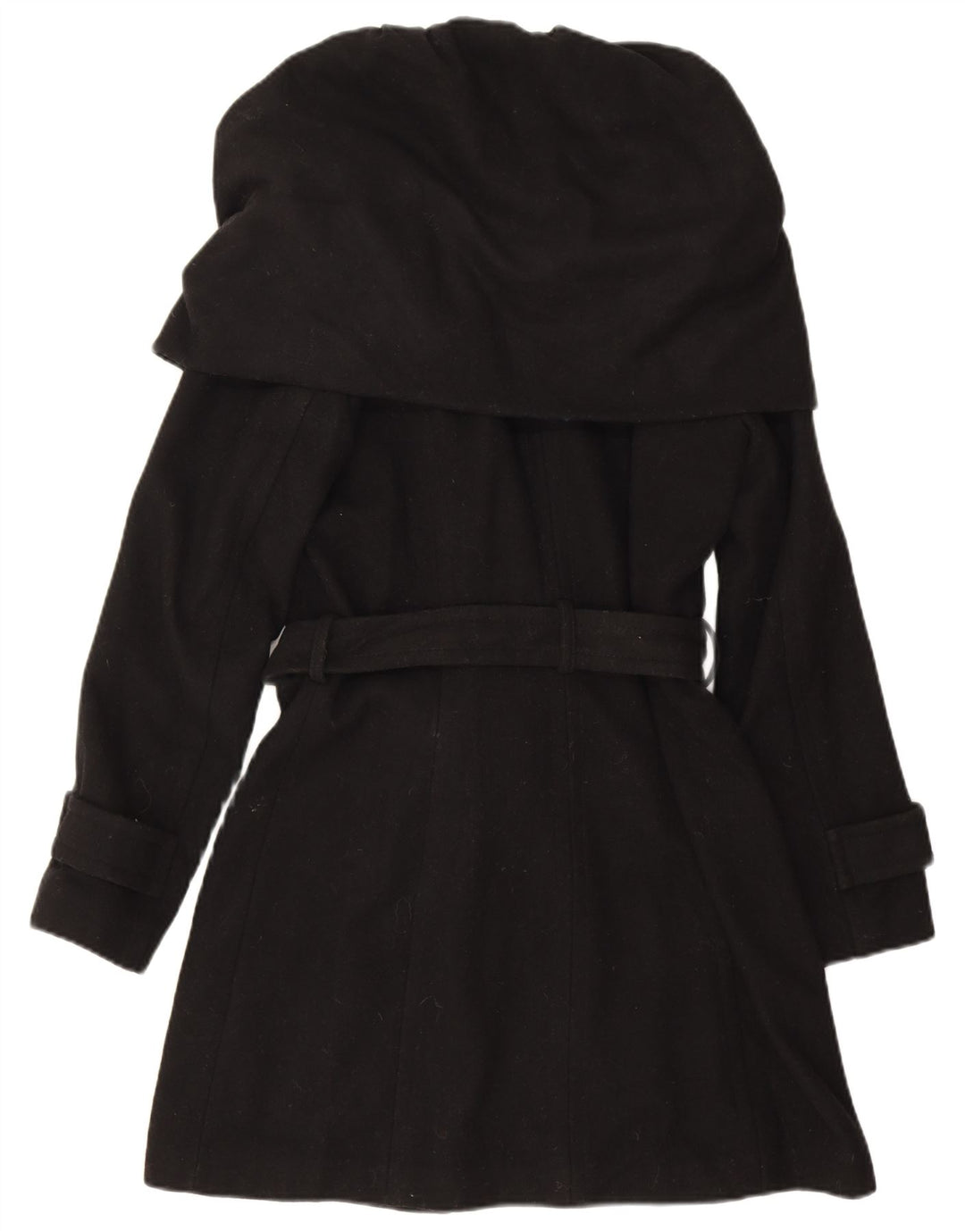 Zara Trench Coat til kvinder UK 12 Medium Sort Uld