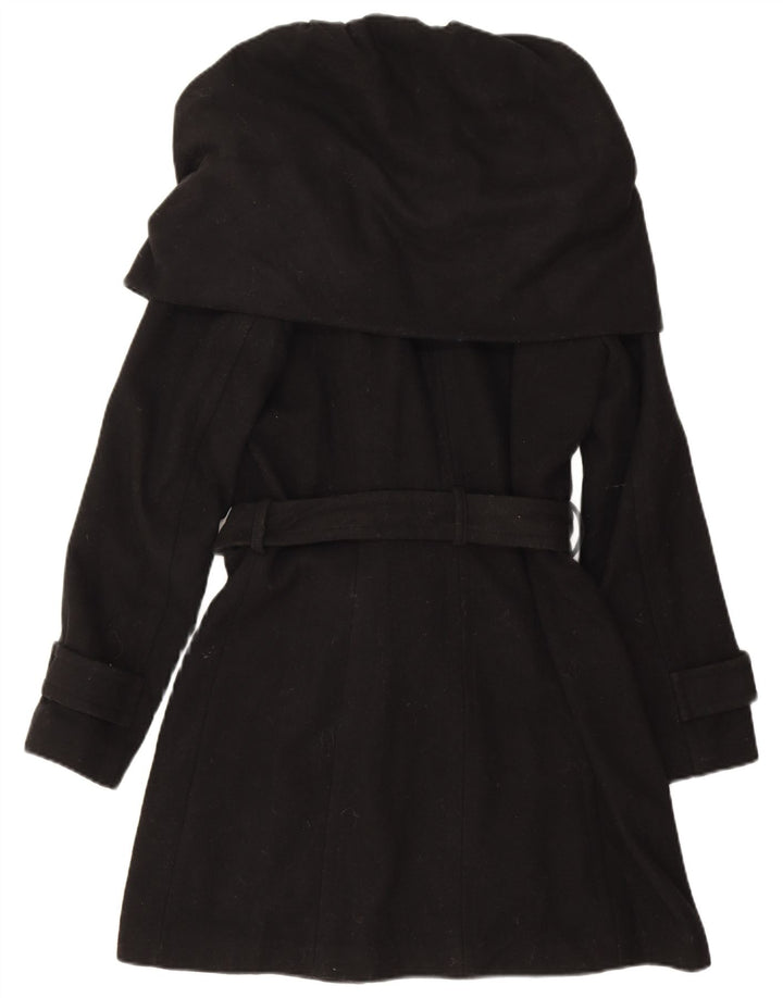 Zara Trench Coat til kvinder UK 12 Medium Sort Uld