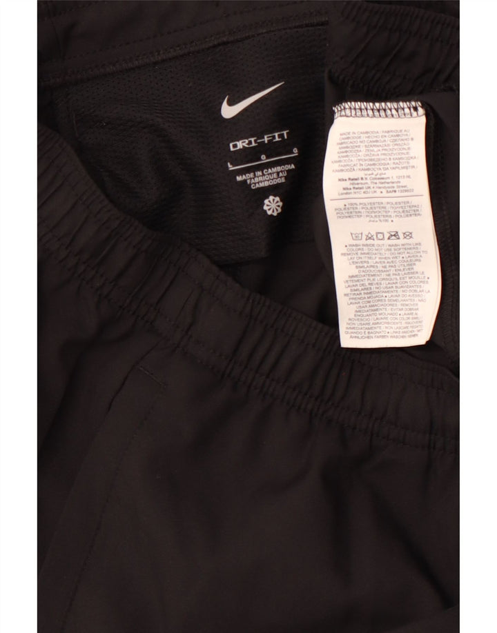 NIKE Dame Dri Fit træningsdragt Bukser Joggers UK 14 Stor sort polyester