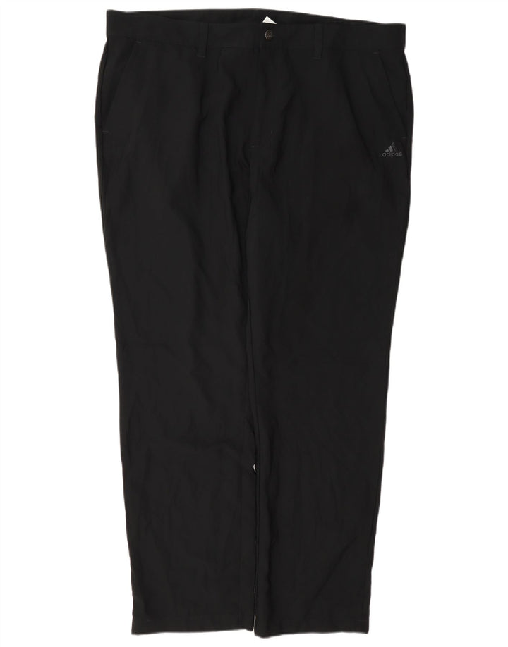 Adidas Straight Chino-bukser til mænd W40 L32 Sort polyester