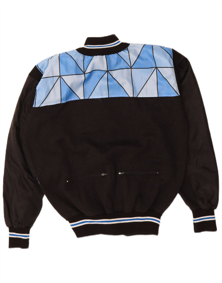 VINTAGE Mens Tracksuit Top Jacket Medium Blue Geometric
