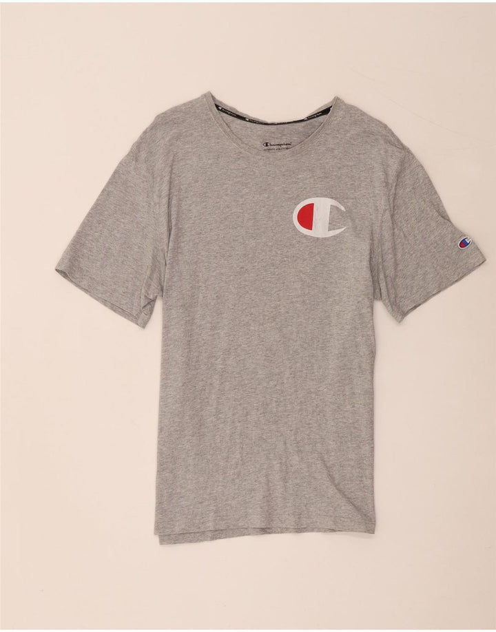 Champion Herre grafisk T-shirt Top Stor grå flækket bomuld