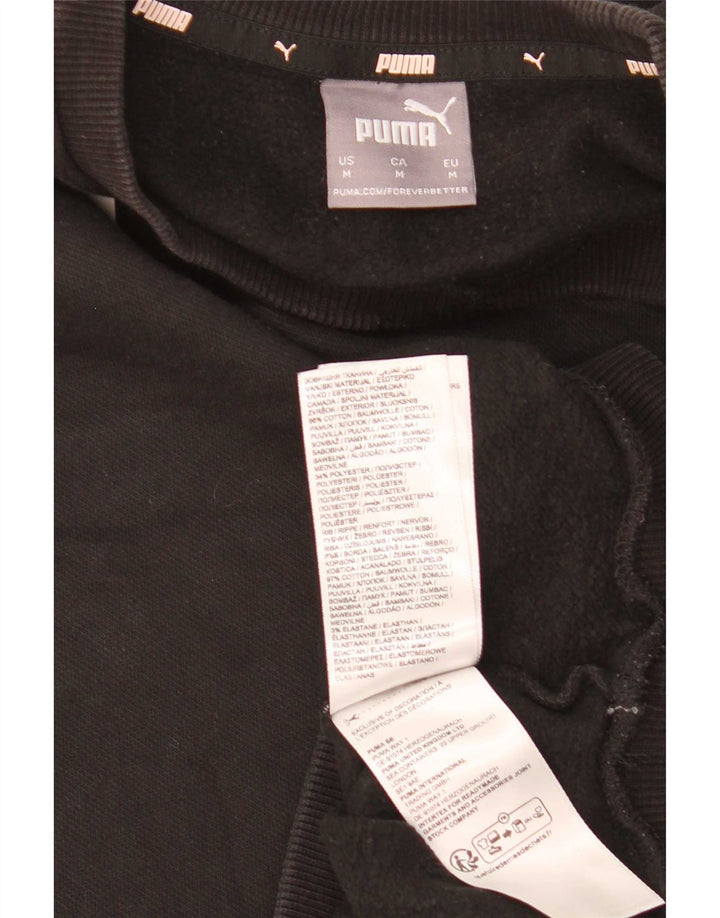 Puma Herre Grafisk Sweatshirt Jumper Medium Sort Bomuld