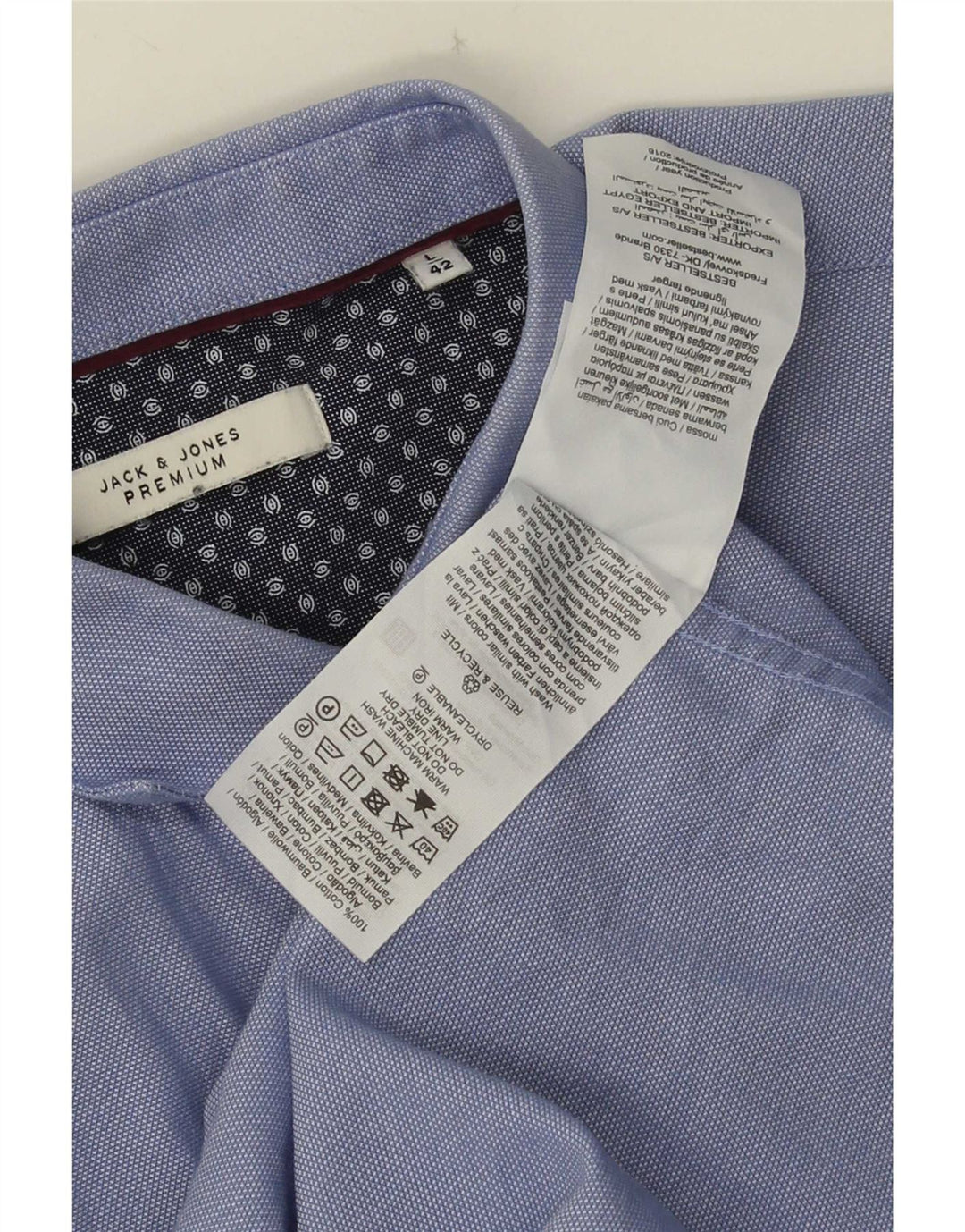 Jack & Jones herreskjorte str. 42 Large Blue Cotton