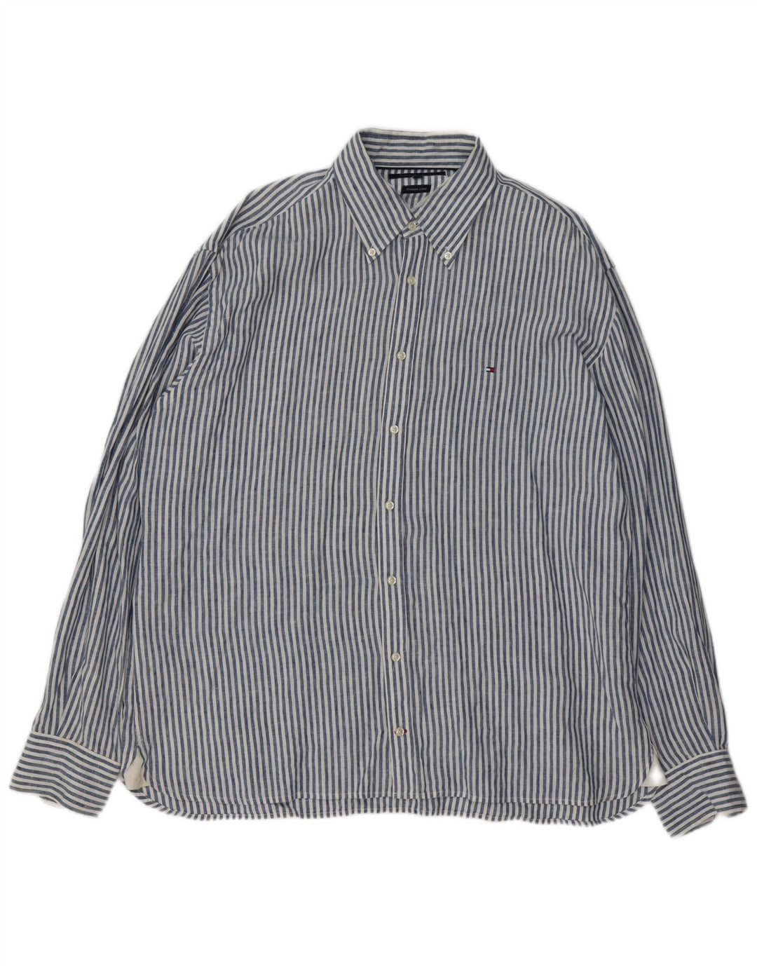 Tommy Hilfiger Herreskjorte 2XL Blå nålestribet linned