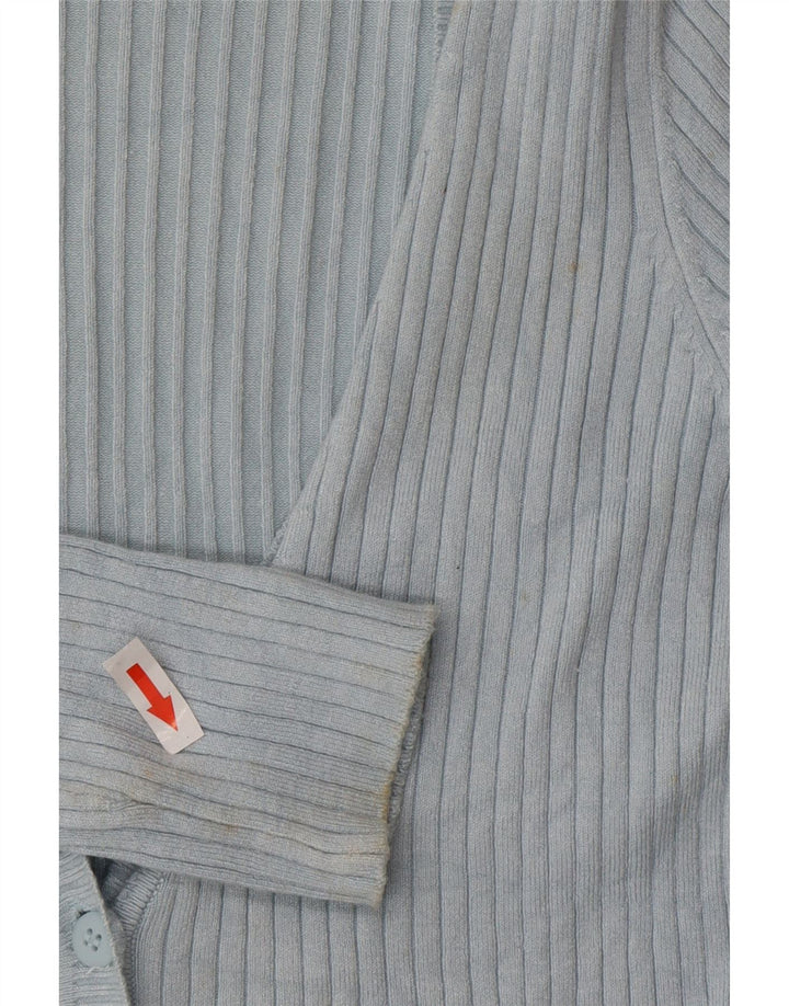 Zara Dame Cardigan Sweater UK 12 Medium Blue Rayon