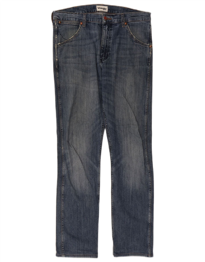 WRANGLER Mens Slim Jeans W33 L30 Blue Cotton