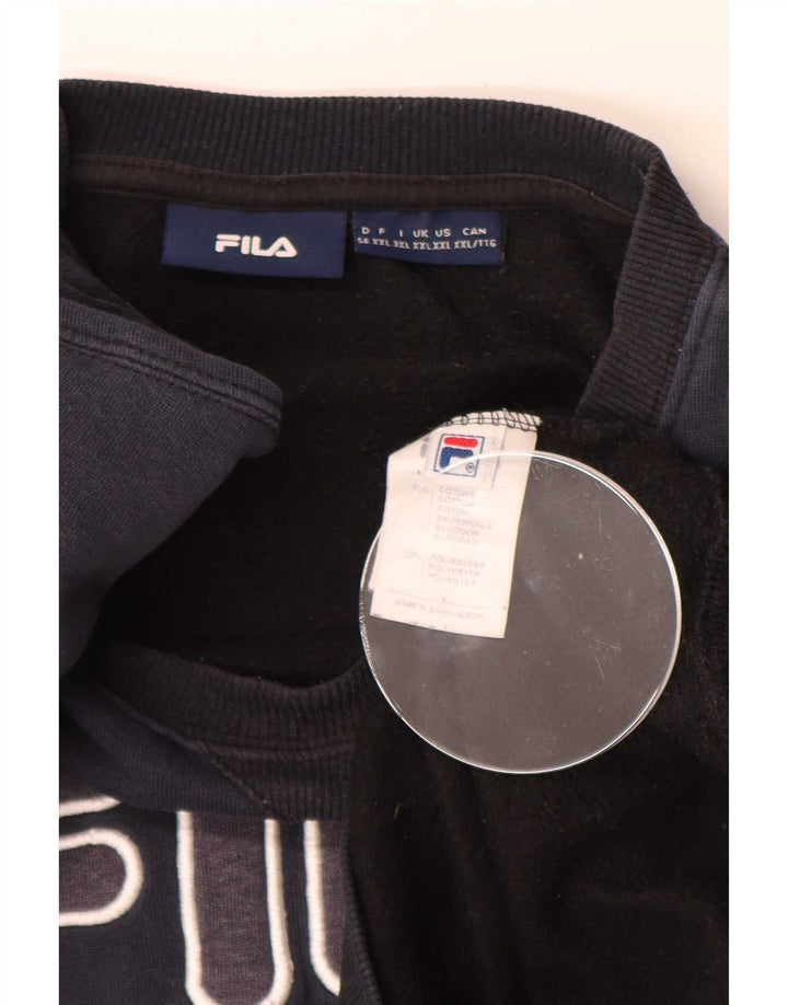 Fila Herre grafisk sweatshirt jumper 2XL marineblå bomuld