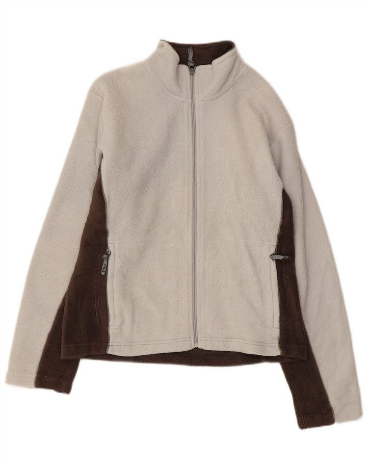 Fila Dame Fleecejakke UK 16 Medium Brun Colourblock Polyester