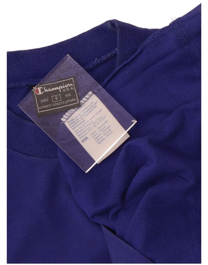 Champion Herre T-Shirt Top Lille Blå Bomuld