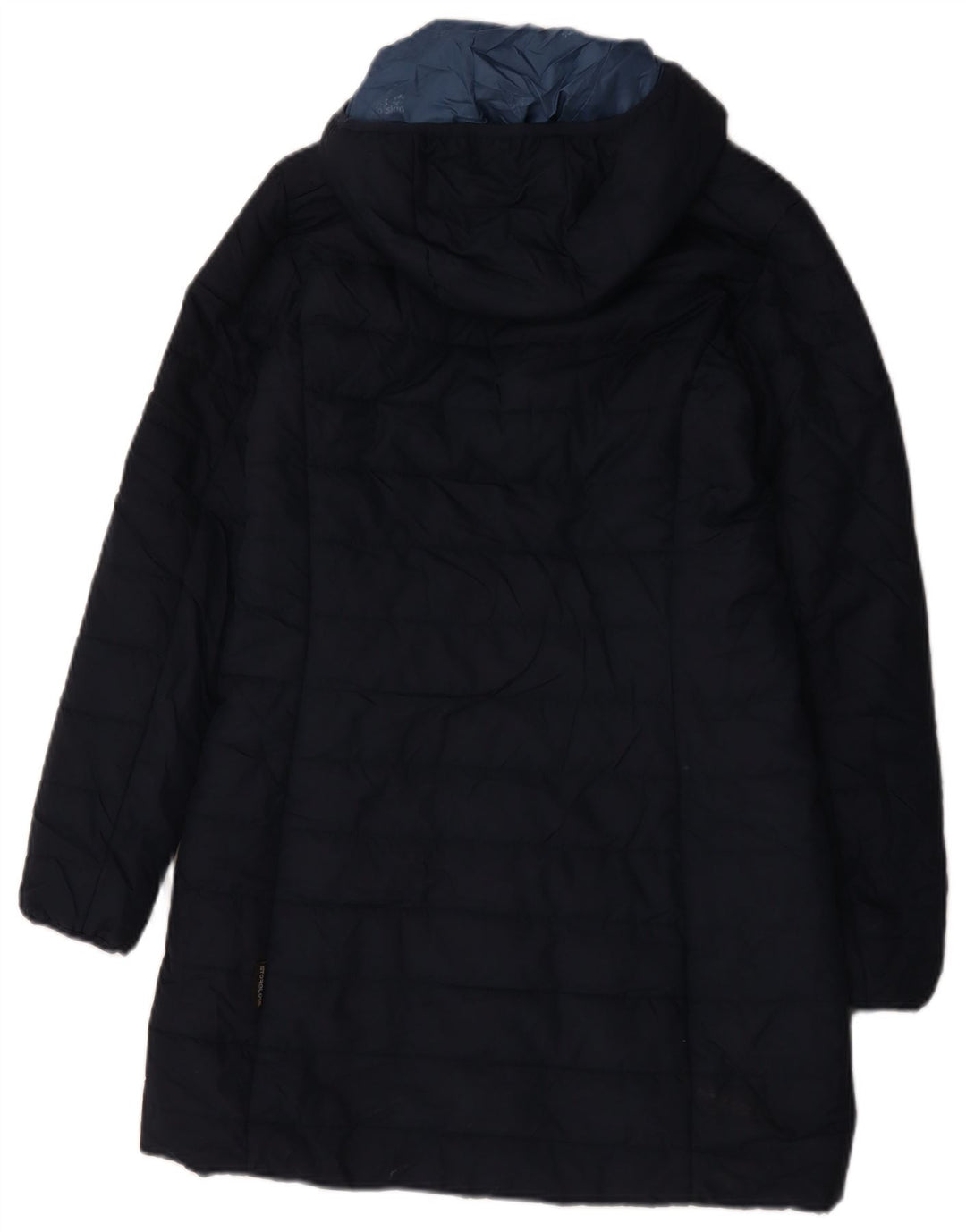 Jack Wolfskin Dame Hætte Polstret Frakke UK 8/10 Small Navy Blue Polyester