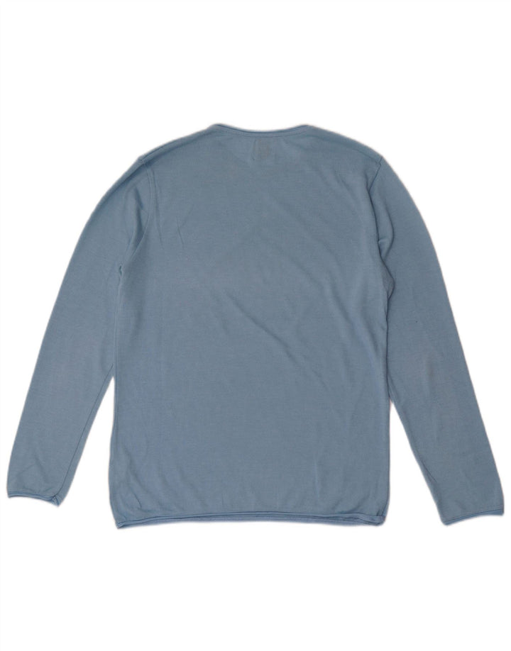 Zara Dame sweater med rund hals DK 10 Lille blå bomuld