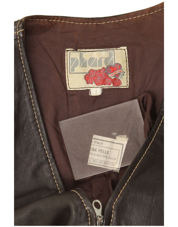 Phard Womens Læder Gilet UK 12 Medium Brown Læder