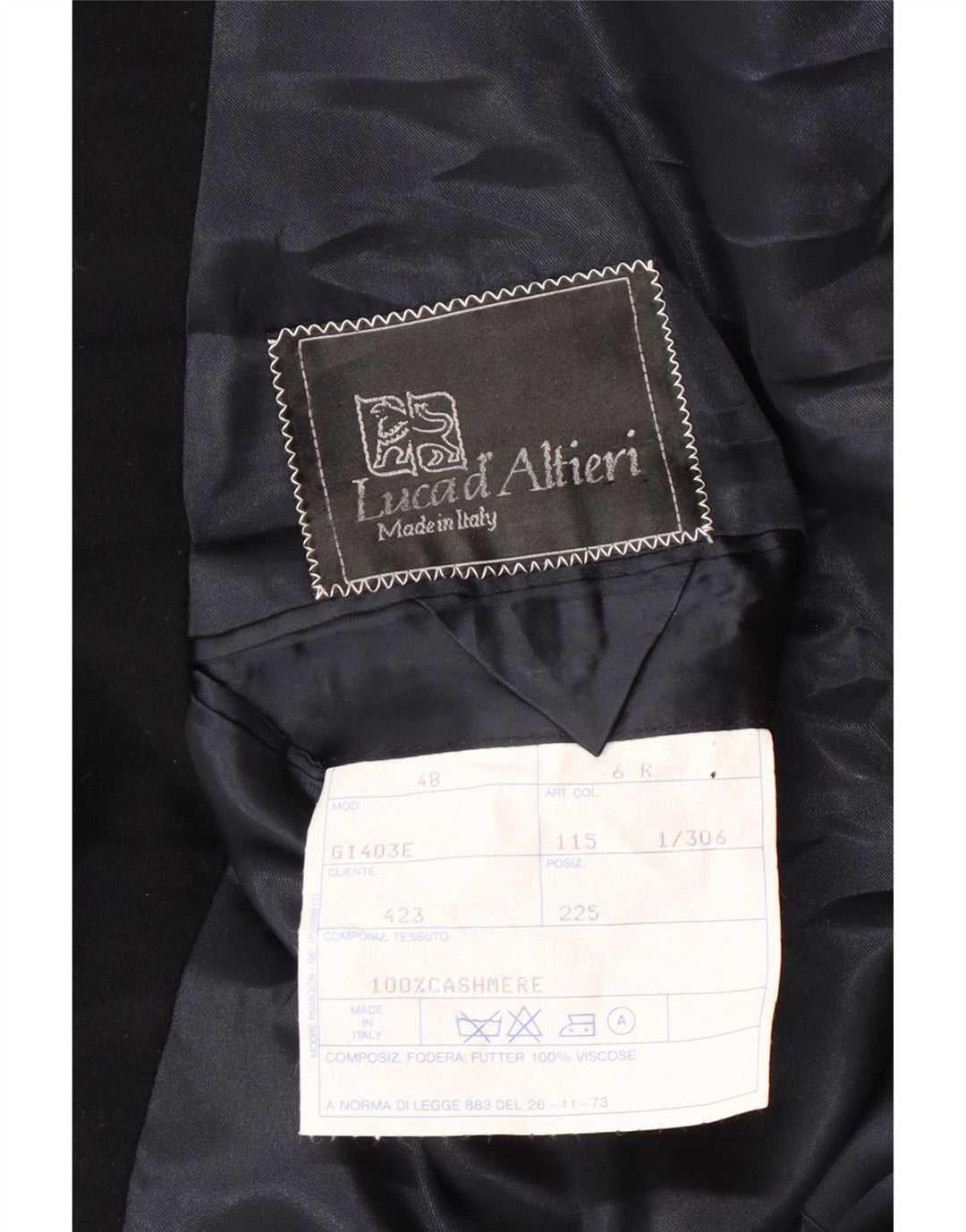 LUCA D'ALTIERI Dobbeltradet herrefrakke IT 48 Mellem marineblå Klassisk