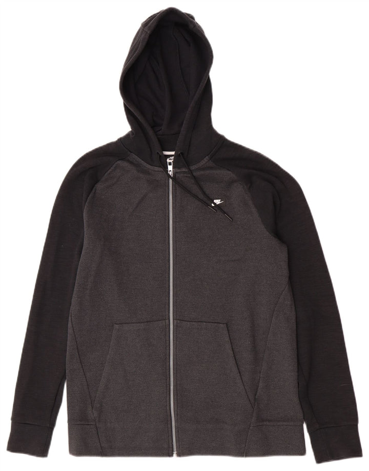 Nike hættetrøje med lynlås til mænd mellemgrå Colourblock Bomuld