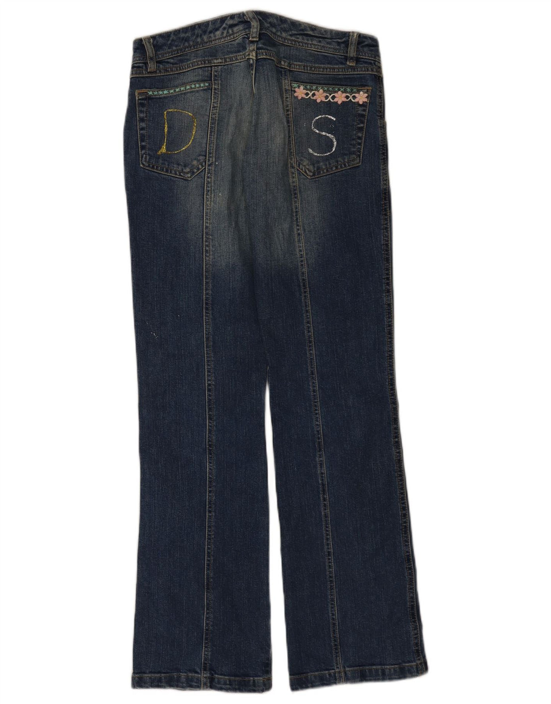 Vintage Dame Bootcut Jeans W28 L31 Marineblå