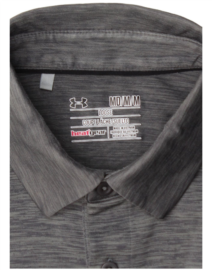 UNDER ARMOR Herre Heat Gear Polo Shirt Medium Grå Stribet