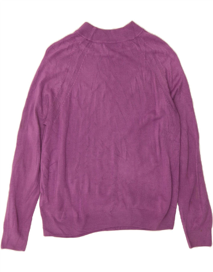 MARKS & SPENCER Womens Turtle Neck Jumper Sweater UK 16 Large Purple Vintage Marks & Spencer and Second-Hand Marks & Spencer from Messina Hembry 