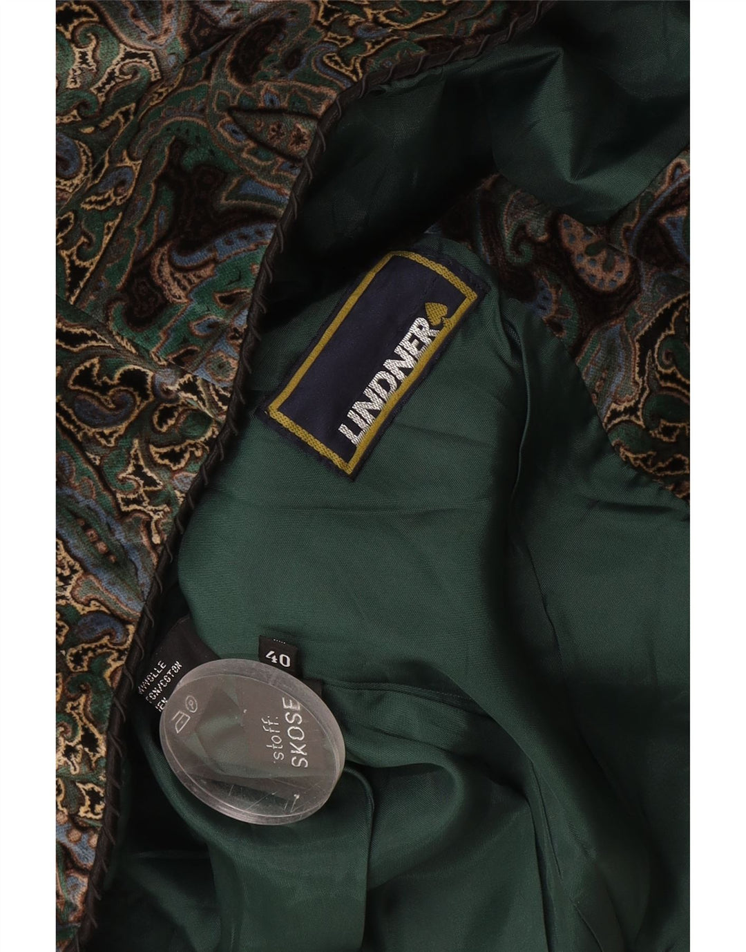 Vintage dame 5-knaps blazerjakke EU 40 Medium Flerfarvet Paisley