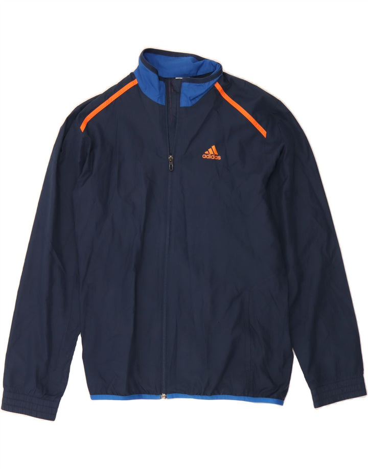 ADIDAS Mens Tracksuit Top Jacket Small Navy Blue Polyester Vintage Adidas and Second-Hand Adidas from Messina Hembry 