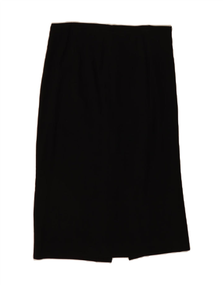 FERRE Womens Straight Skirt UK 16 Large W32  Black Acetate Vintage Ferre and Second-Hand Ferre from Messina Hembry 