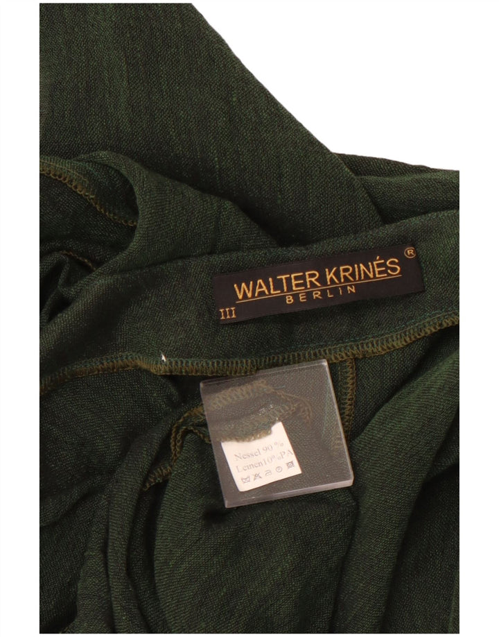 VINTAGE Womens Crop Cardigan Top UK 16 Large Green Bomuld