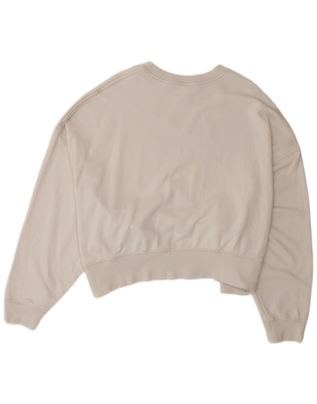 NIKE Dame Oversized Crop Graphic Sweatshirt Jumper UK 16 Large White