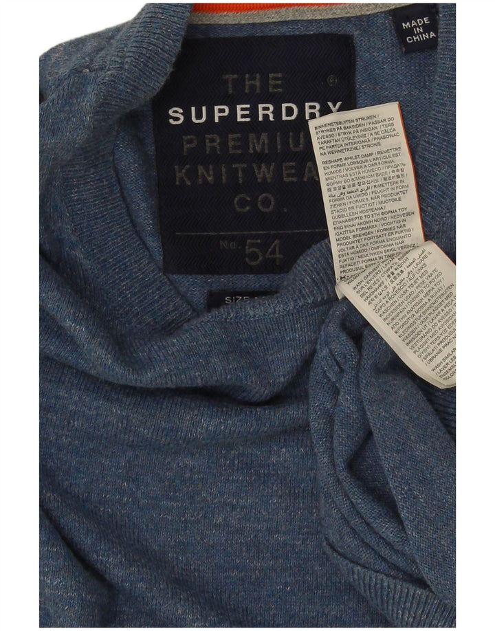 Superdry sweater med rund hals til mænd mellemblå bomuld