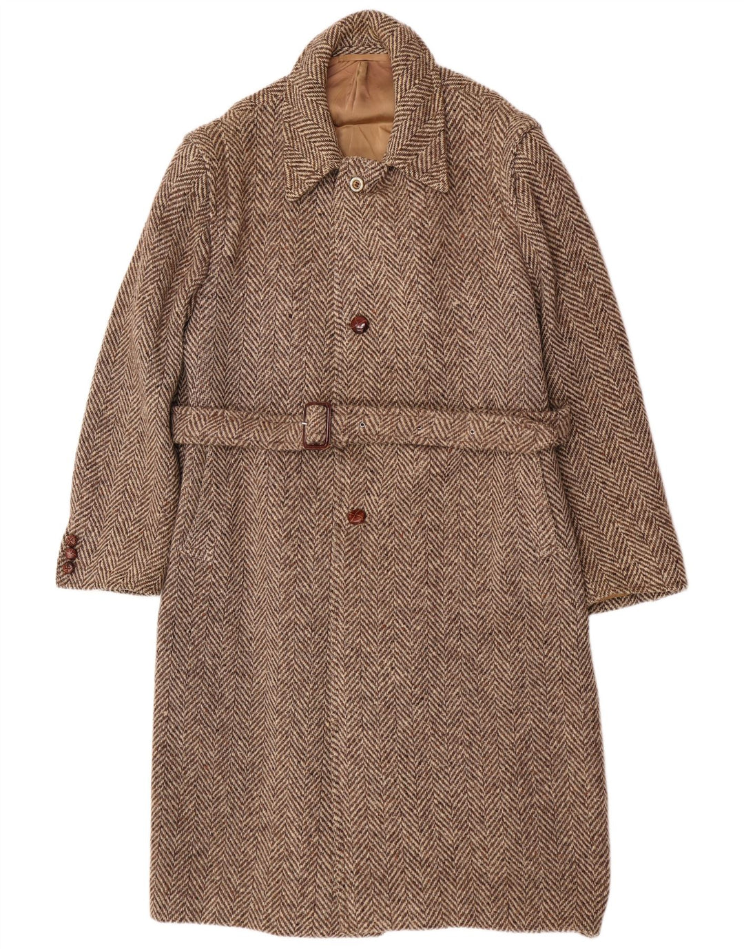 Moessmer Herre Overfrakke UK 42 XL Brun Sildebensuld