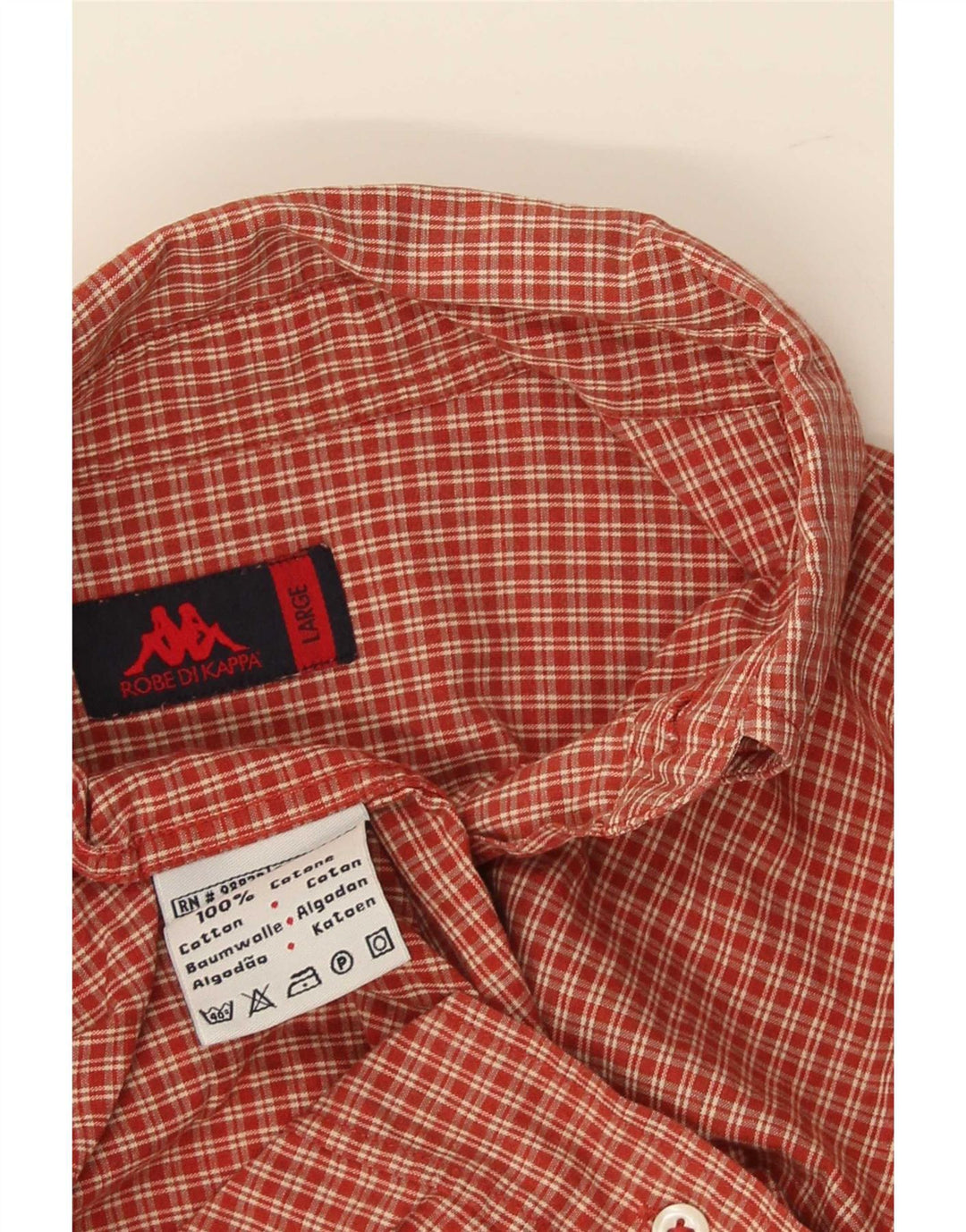 Kappa herreskjorte stor rød Gingham bomuld