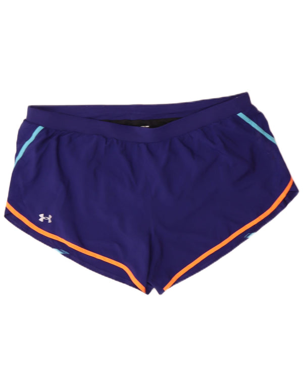 UNDER ARMOUR Dame Heat Gear Sports Shorts UK 22 3XL Navy Blue Polyester