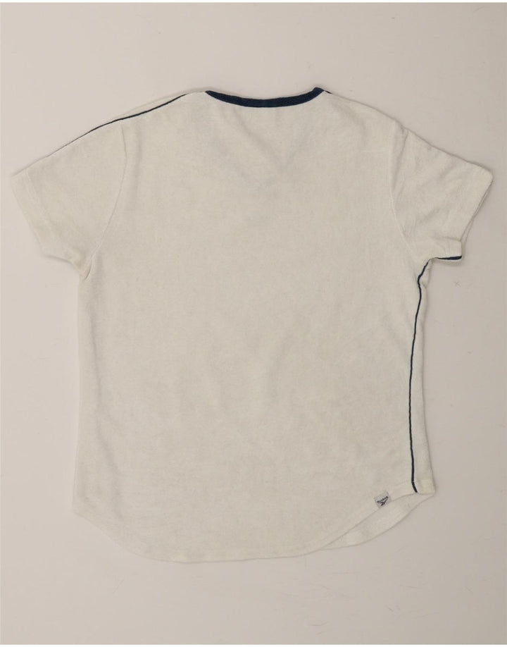 REEBOK Womens T-Shirt Top UK 12 Medium White Cotton Vintage Reebok and Second-Hand Reebok from Messina Hembry 