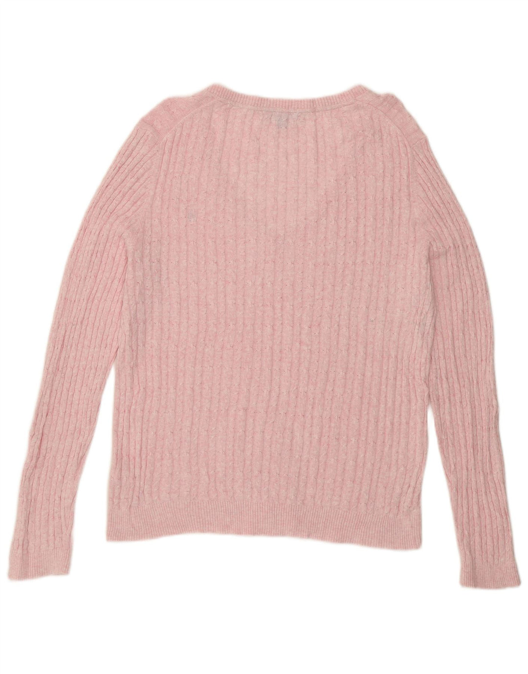 Tommy Hilfiger Dame V-hals sweater UK 16 Large Pink Bomuld