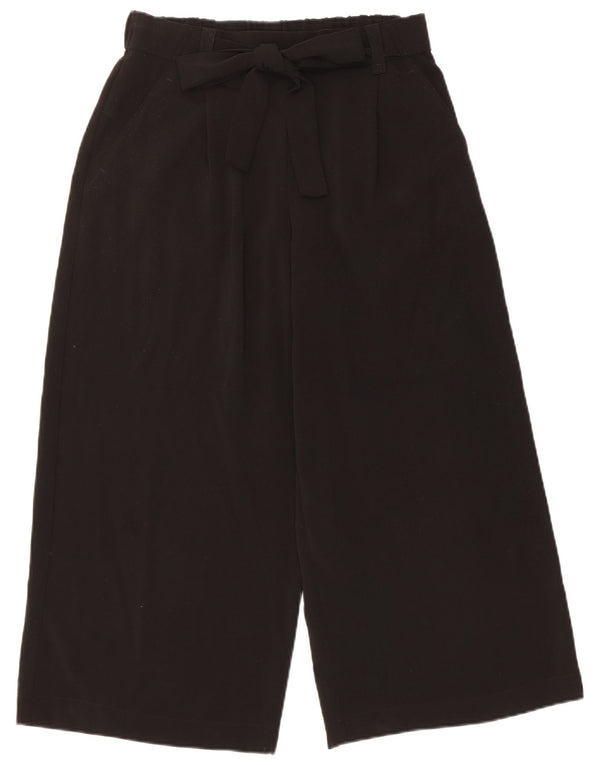 Zara Womens Wide Leg Capri Trousers Medium W28 L22 Black Polyester