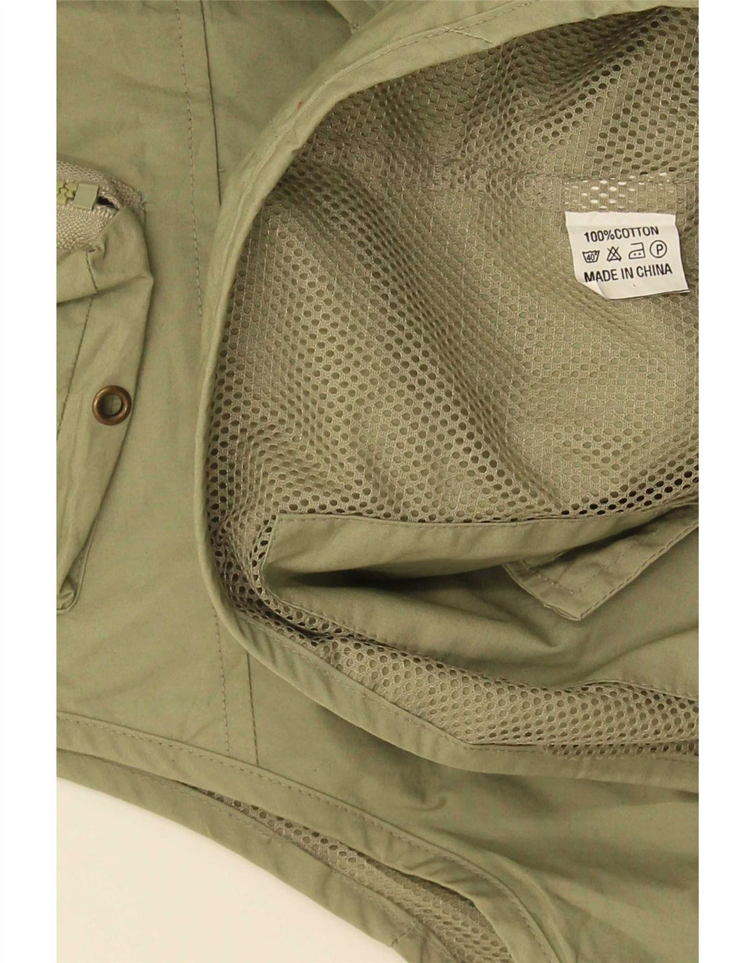 Vintage Herre Utility Gilet IT 58 4XL Khaki Cotton