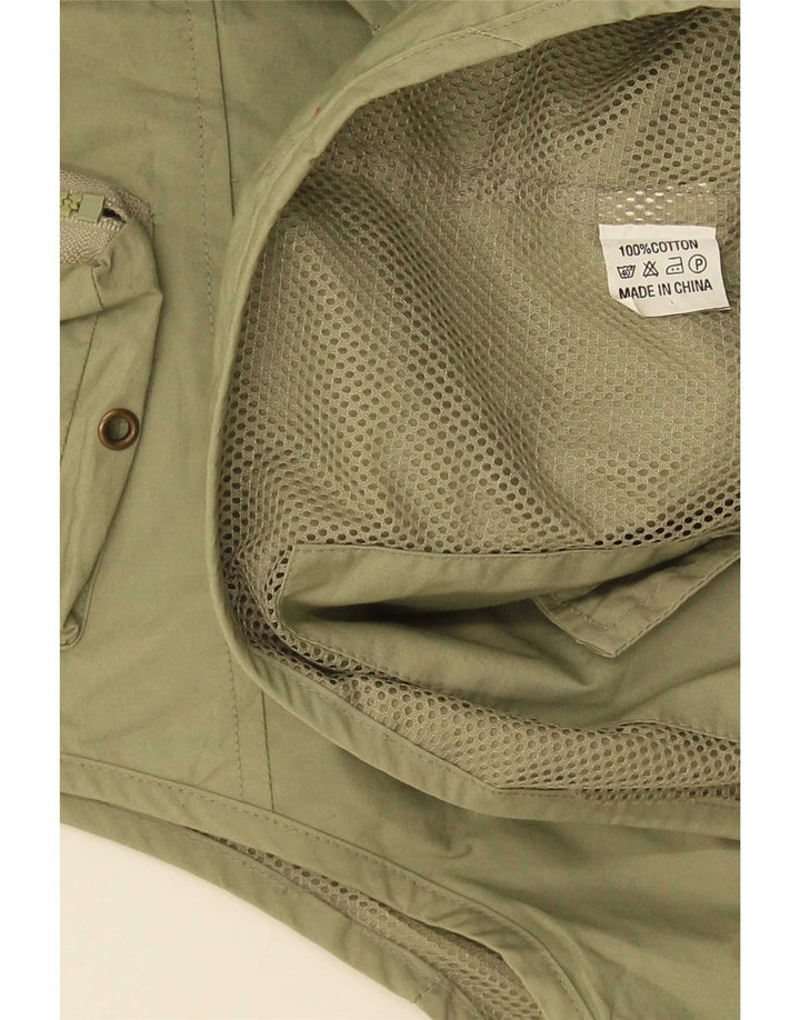 Vintage Herre Utility Gilet IT 58 4XL Khaki Cotton