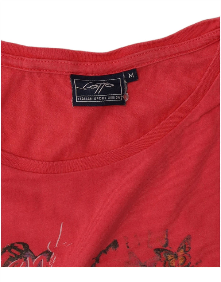 Lotto Dame Grafisk T-Shirt Top UK 12 Medium Pink