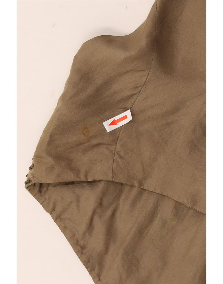 MASSIMO DUTTI Dame ÅBEN vest UK 14 Large Khaki Floral