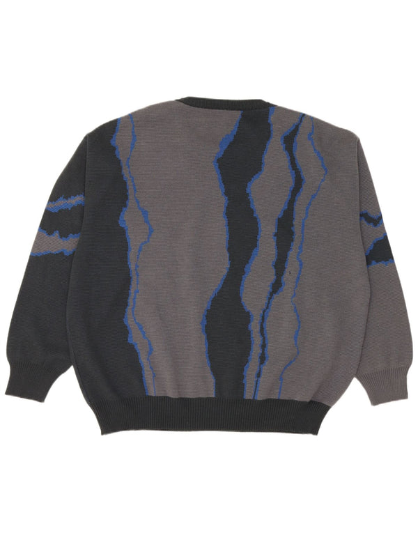 Vintage Herre Loose Fit Crew Neck Jumper Sweater IT 50 Medium Navy Blue