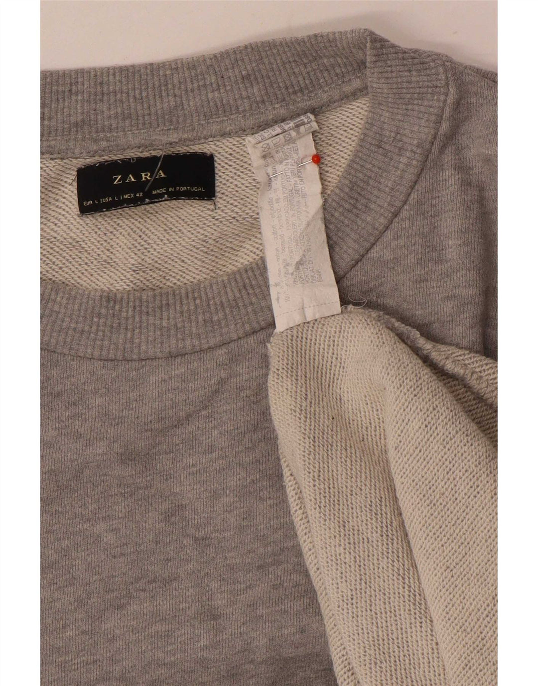 Zara Sweatshirt-trøje til mænd, stor grå flækket bomuld
