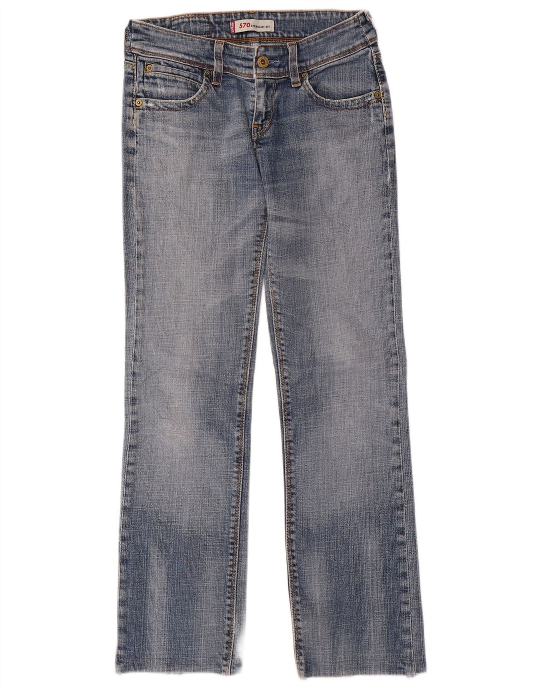 Levi's Dame 570 Straight Jeans W27 L29 Blå Bomuld