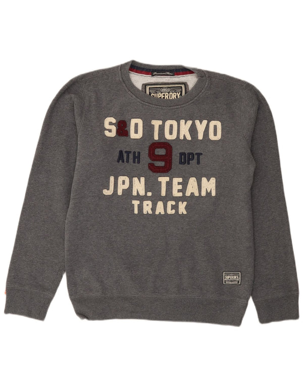 Superdry grafisk sweatshirt til mænd, stor grå bomuld